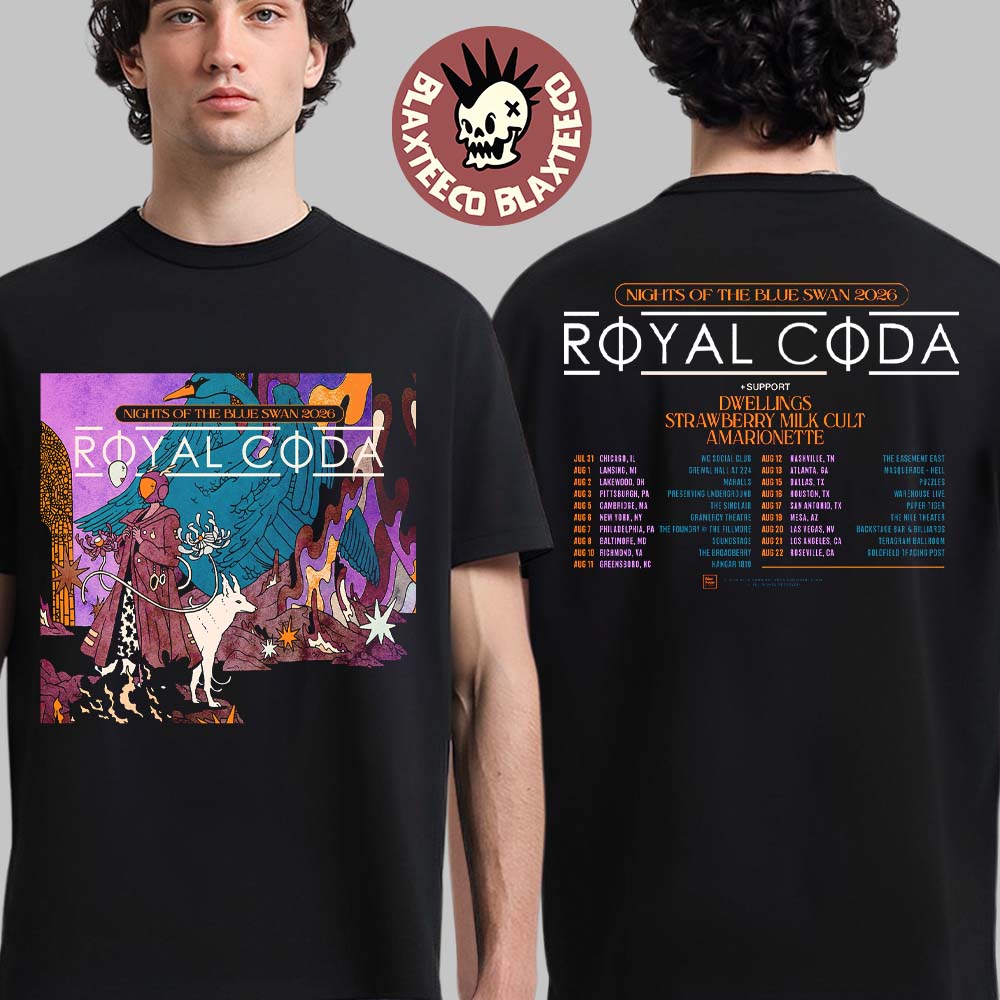 Royal Coda Nights Of The Blue Swan 2026 Tour North America Schedule Dates Two Sided T-Shirt - T-Shirt, Sweatshirt, Hoodie