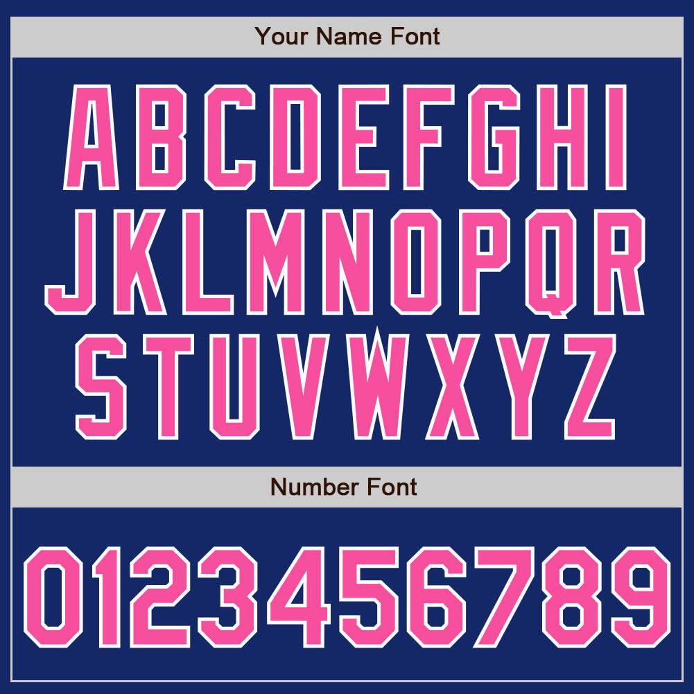 Custom Royal Pink-White Authentic Baseball Jersey baseball jersey product view 4