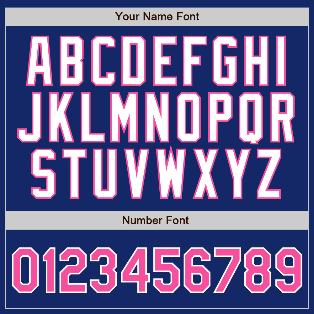 Custom Royal White Pinstripe Pink-White Authentic Baseball Jersey baseball jersey product view 4