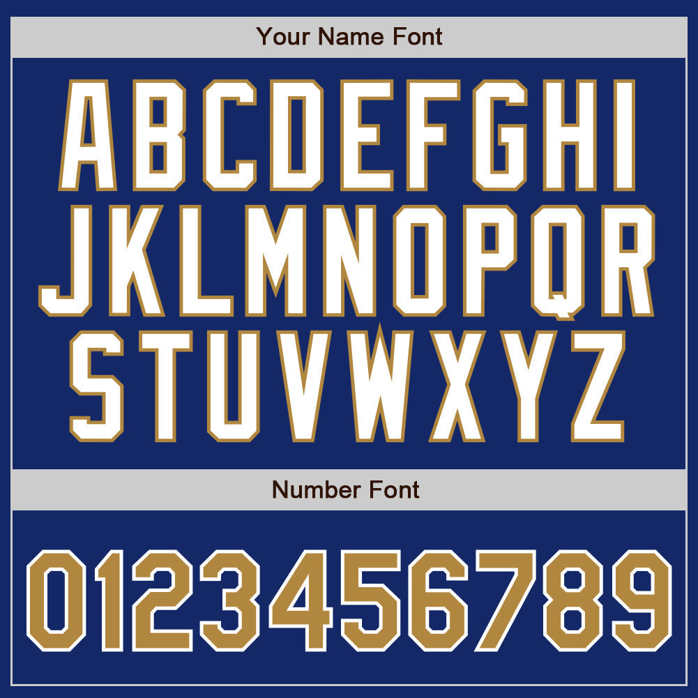 Custom Royal White Pinstripe Old Gold-White Authentic Baseball Jersey baseball jersey product view 4