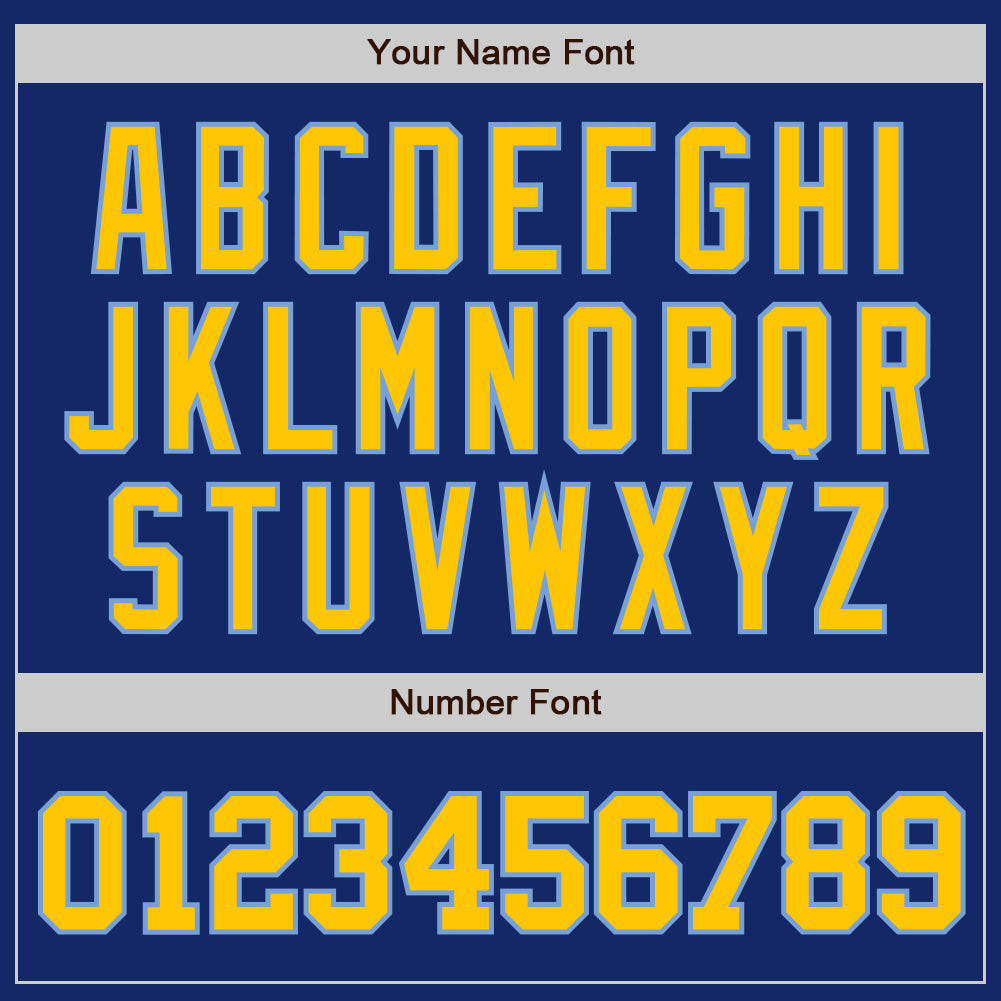 Custom Royal Gold-Light Blue Authentic Baseball Jersey baseball jersey product view 5