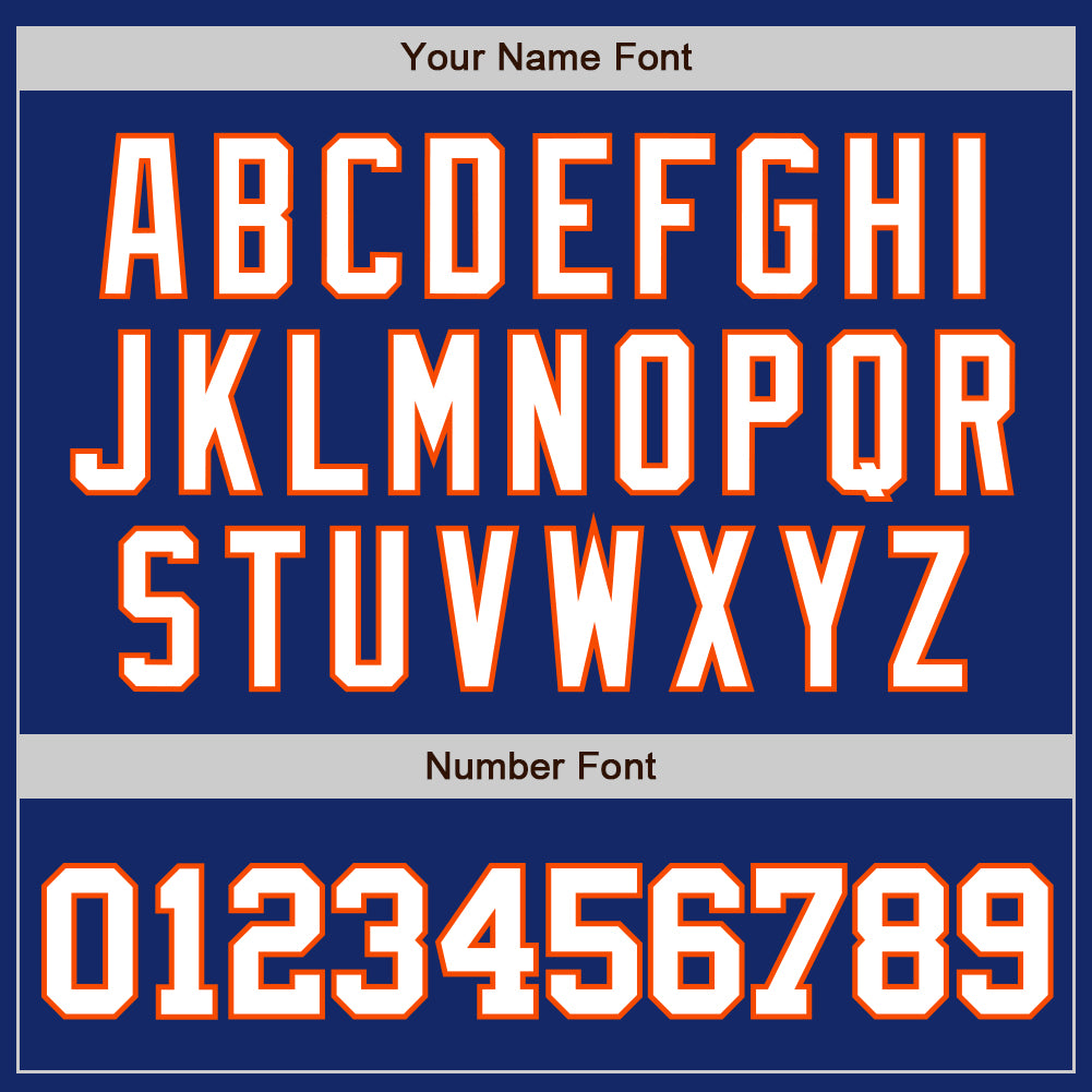 Custom Royal White-Orange Authentic Baseball Jersey baseball jersey product view 5