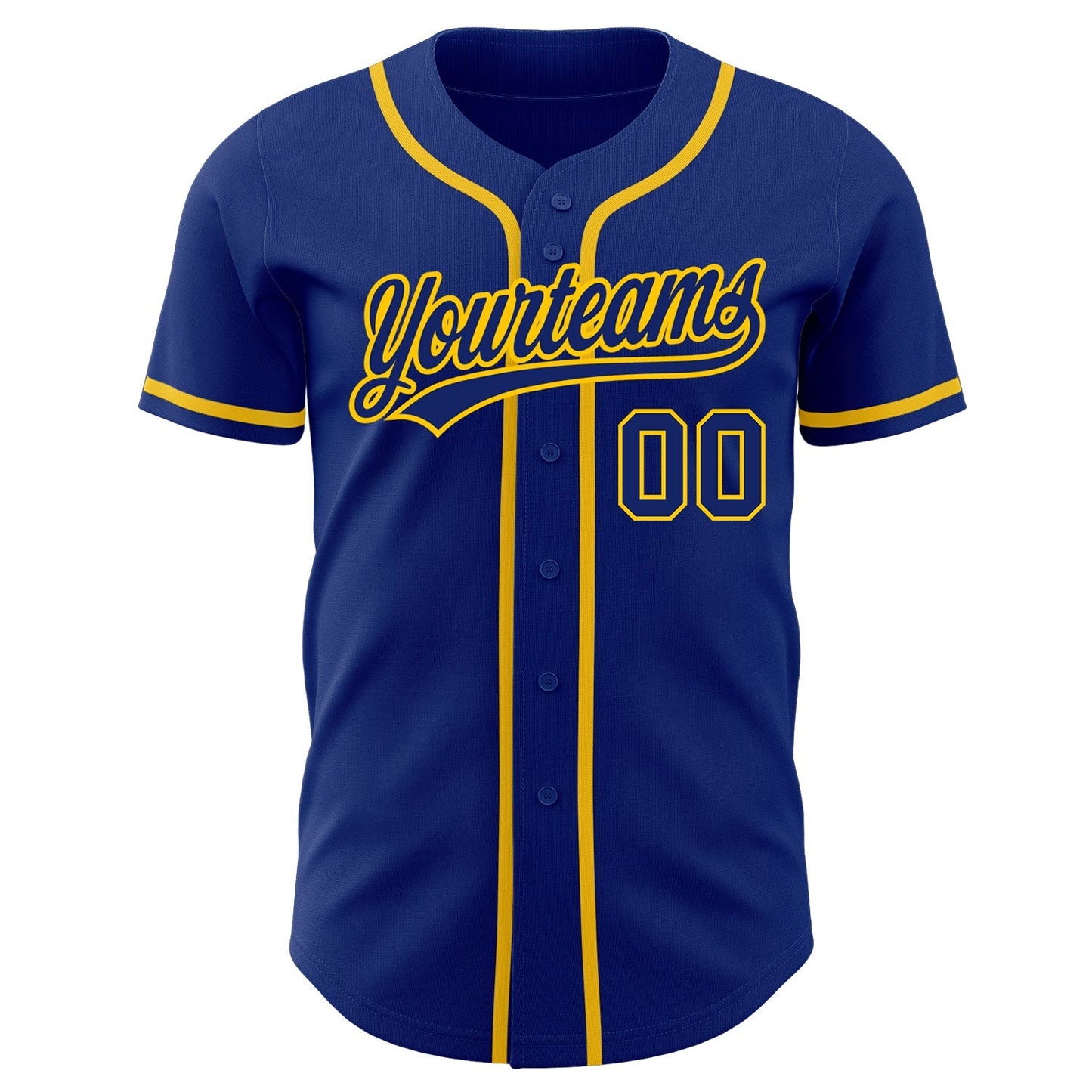 Custom Royal Royal-Gold Authentic Baseball Jersey baseball jersey product view 2