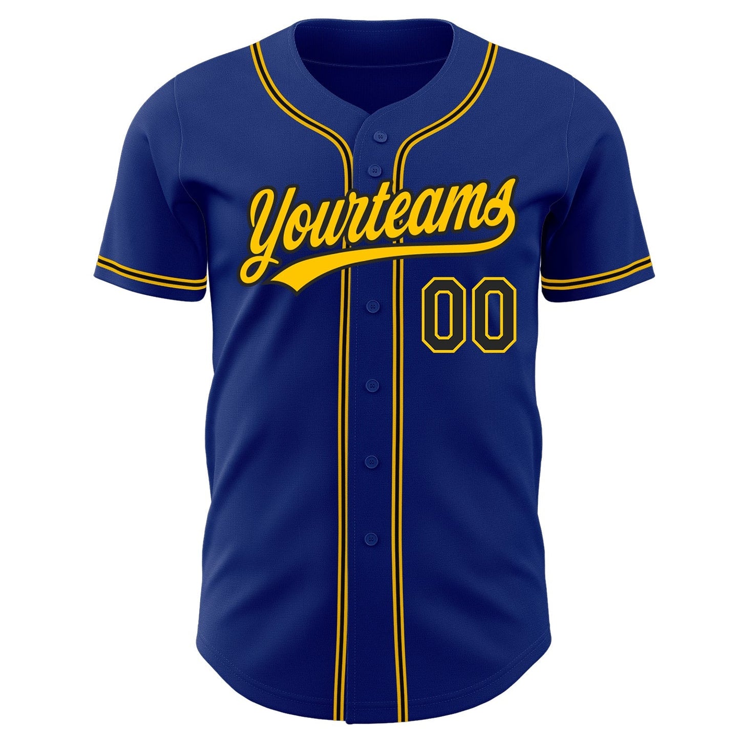 Custom Royal Black-Gold Authentic Baseball Jersey baseball jersey product view 2