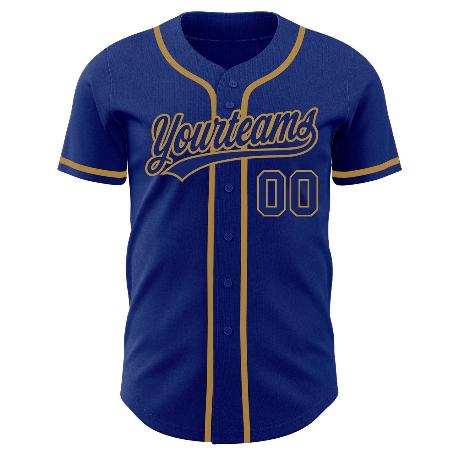 Custom Royal Royal-Old Gold Authentic Baseball Jersey baseball jersey product view 2