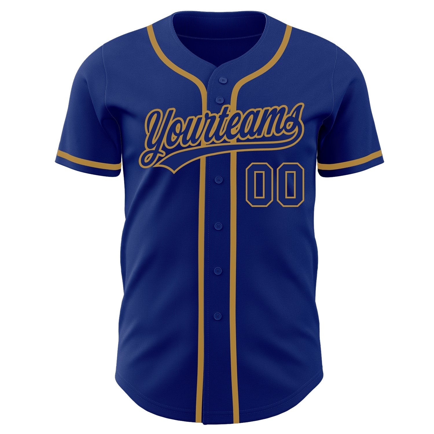 Custom Royal Royal-Old Gold Authentic Baseball Jersey baseball jersey product view 2