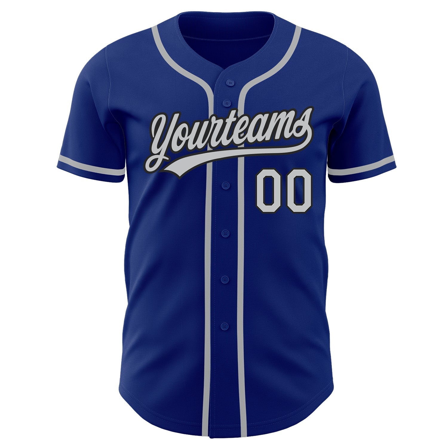 Custom Royal Gray-Black Authentic Baseball Jersey baseball jersey product view 2