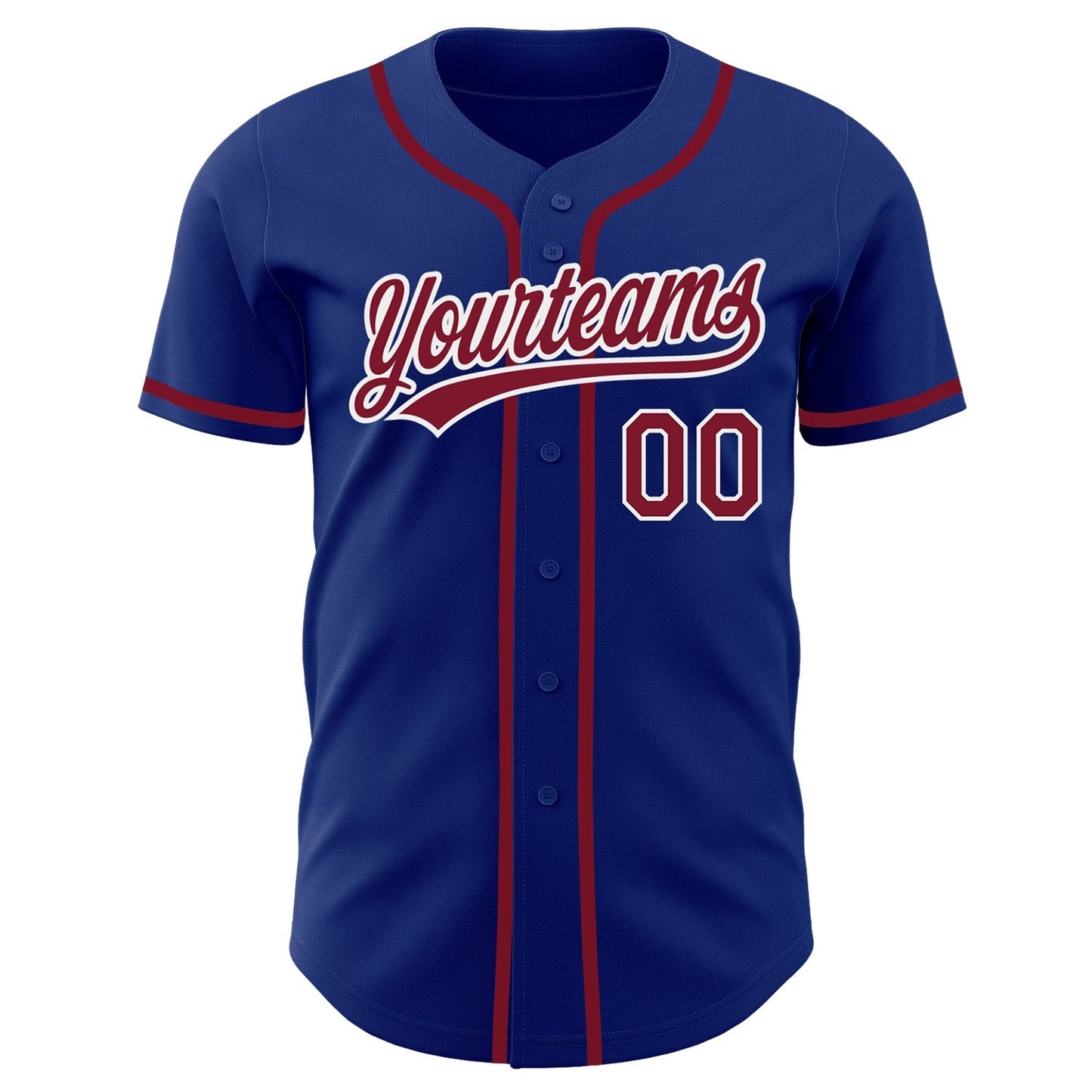 Custom Royal Crimson-White Authentic Baseball Jersey baseball jersey product view 2