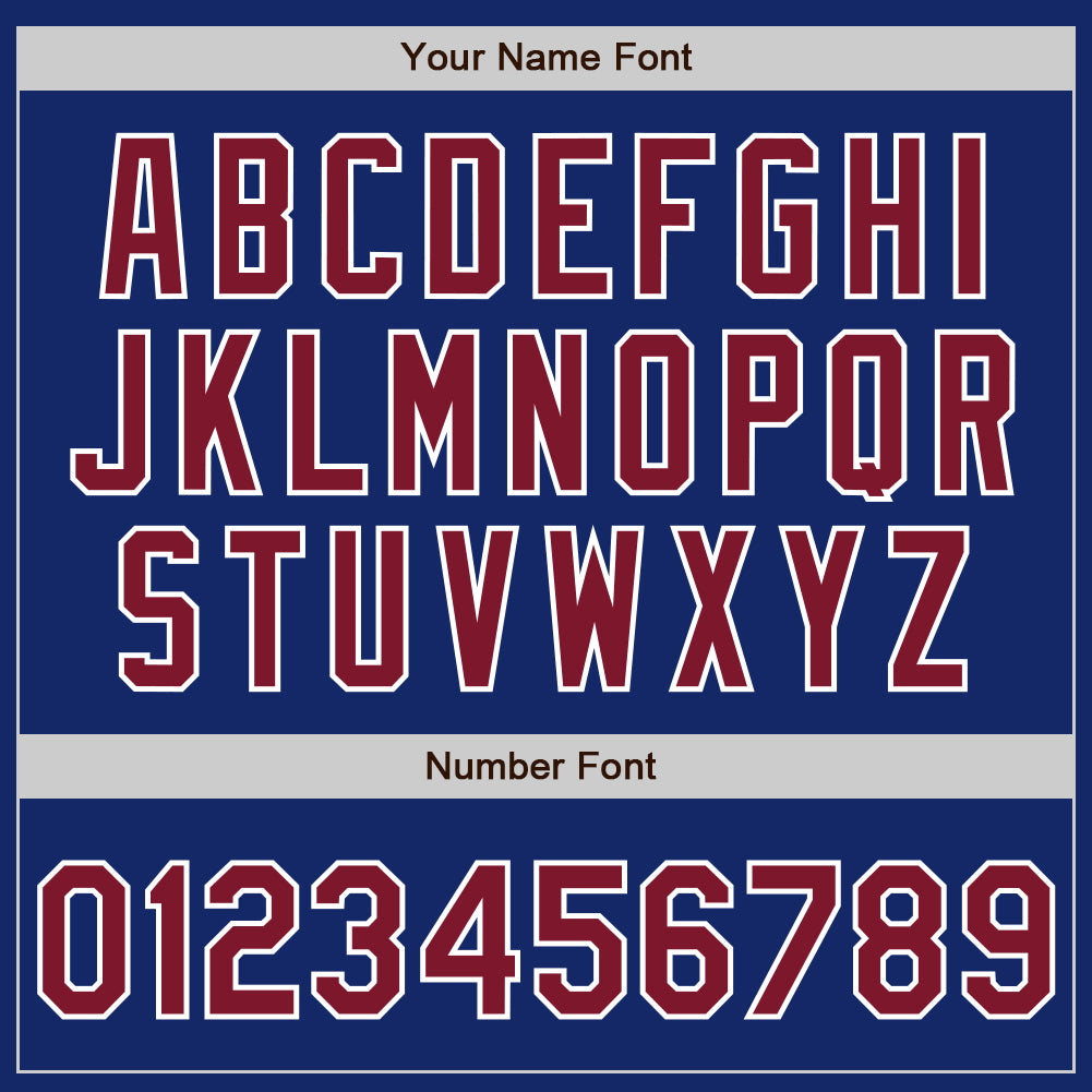 Custom Royal Crimson-White Authentic Baseball Jersey baseball jersey product view 5