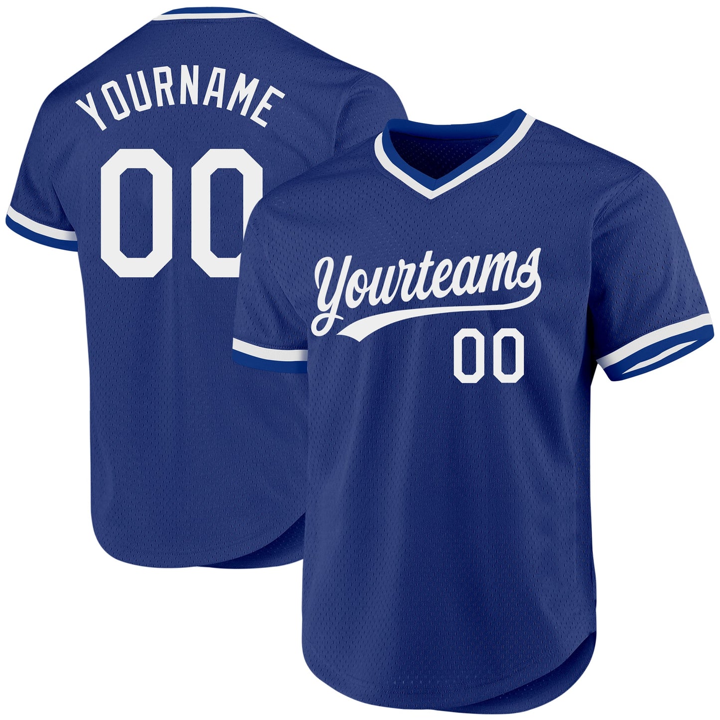 Custom Royal White Authentic Throwback Baseball Jersey baseball jersey product view 1