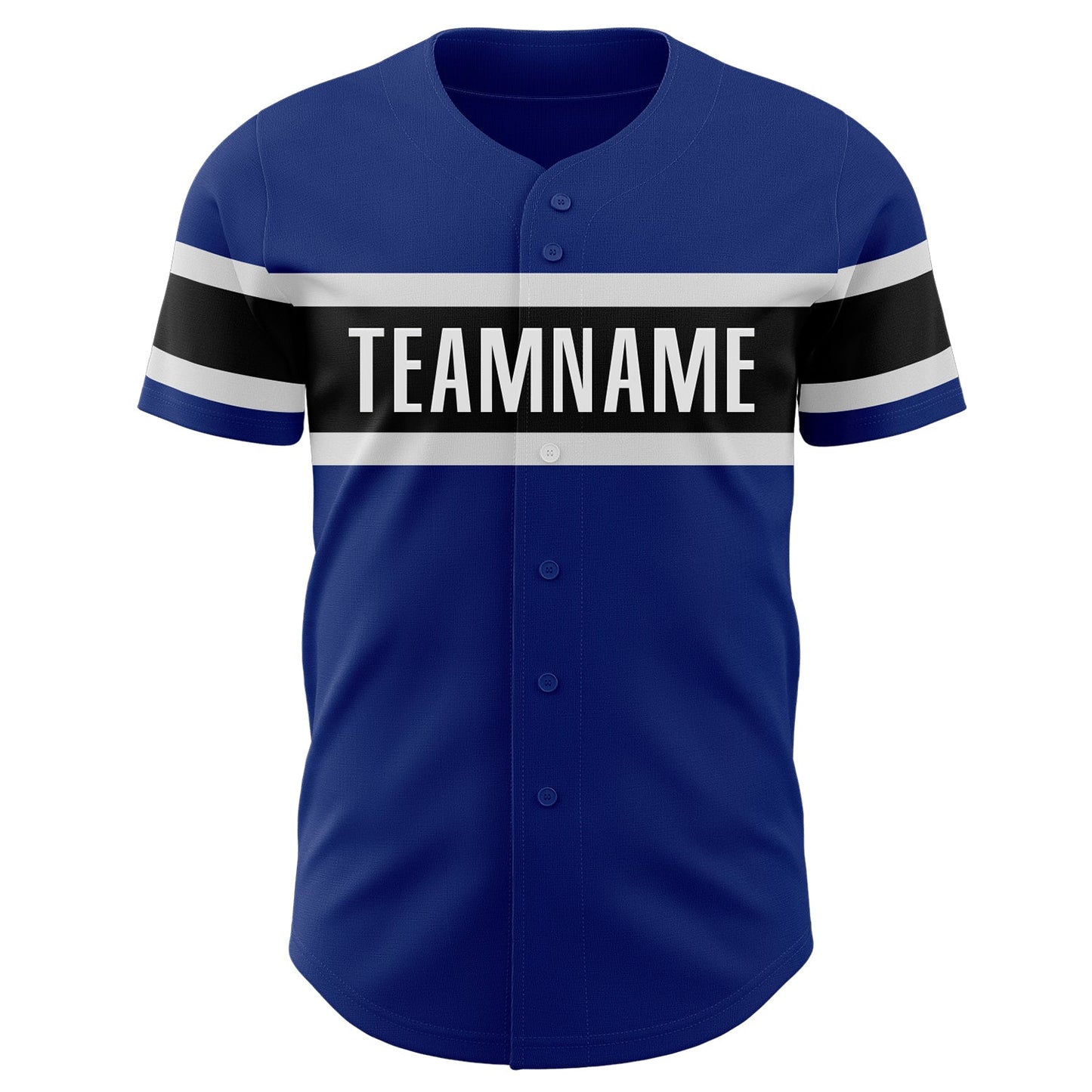 Custom Royal Black-White Authentic Baseball Jersey baseball jersey product view 2