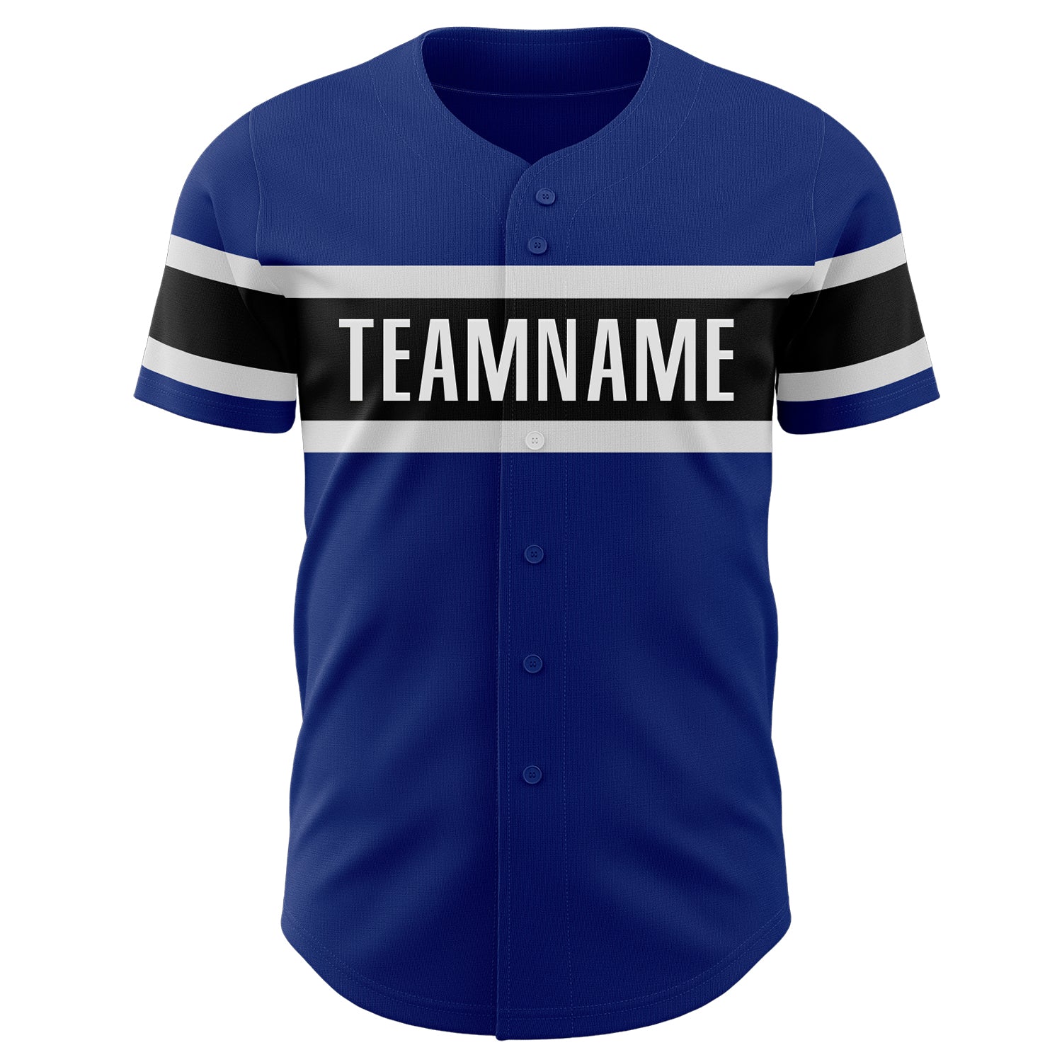 Custom Royal Black-White Authentic Baseball Jersey baseball jersey product view 2