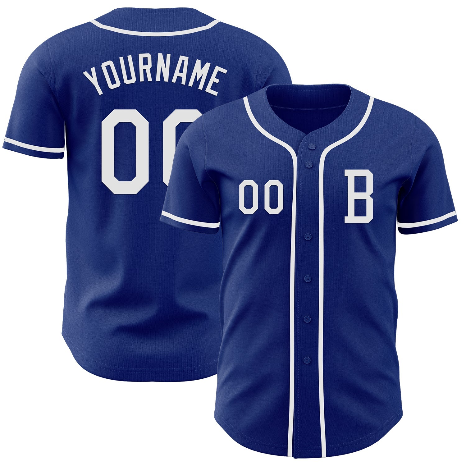 Custom Royal White Authentic Baseball Jersey baseball jersey product view 1