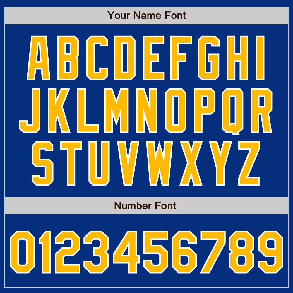 Custom Royal Gold-White Authentic Baseball Jersey baseball jersey product view 4