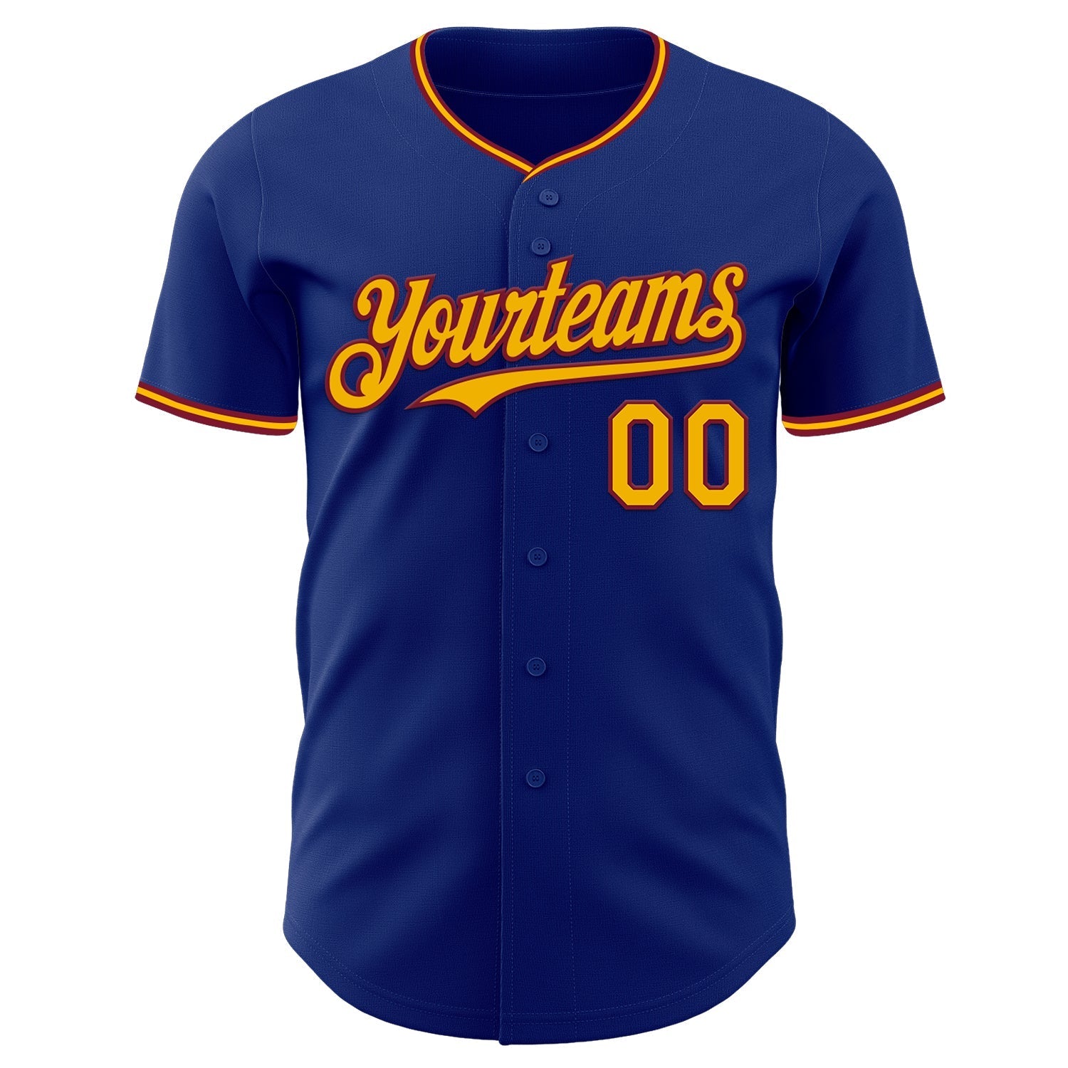 Custom Royal Gold-Crimson Authentic Baseball Jersey baseball jersey product view 2