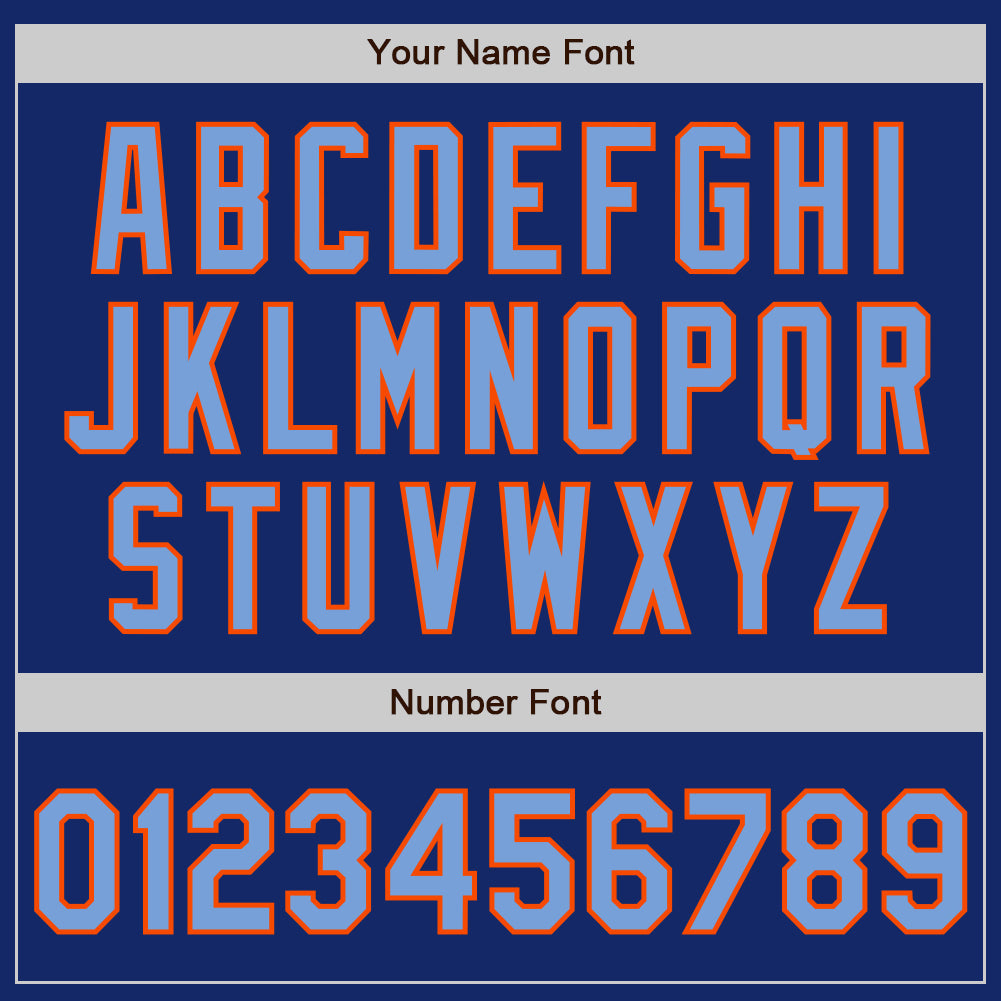 Custom Royal Powder Blue-Orange Authentic Baseball Jersey baseball jersey product view 5