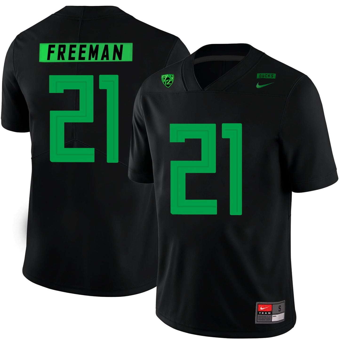 Royce Freeman 21 Black College Football Jersey football jersey product view 1