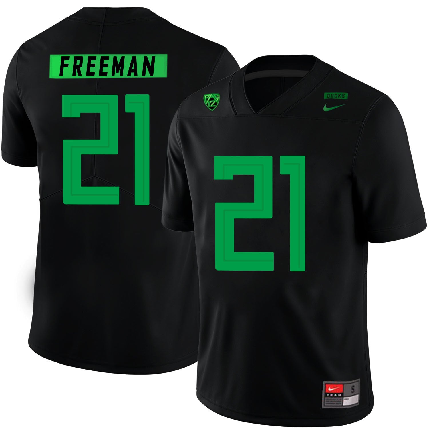 Royce Freeman 21 Black College Football Jersey football jersey product view 1