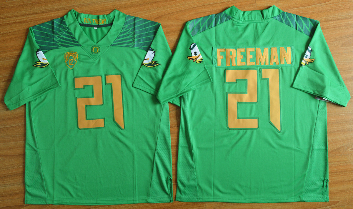 Royce Freeman 21 green College Football Jersey football jersey product view 1