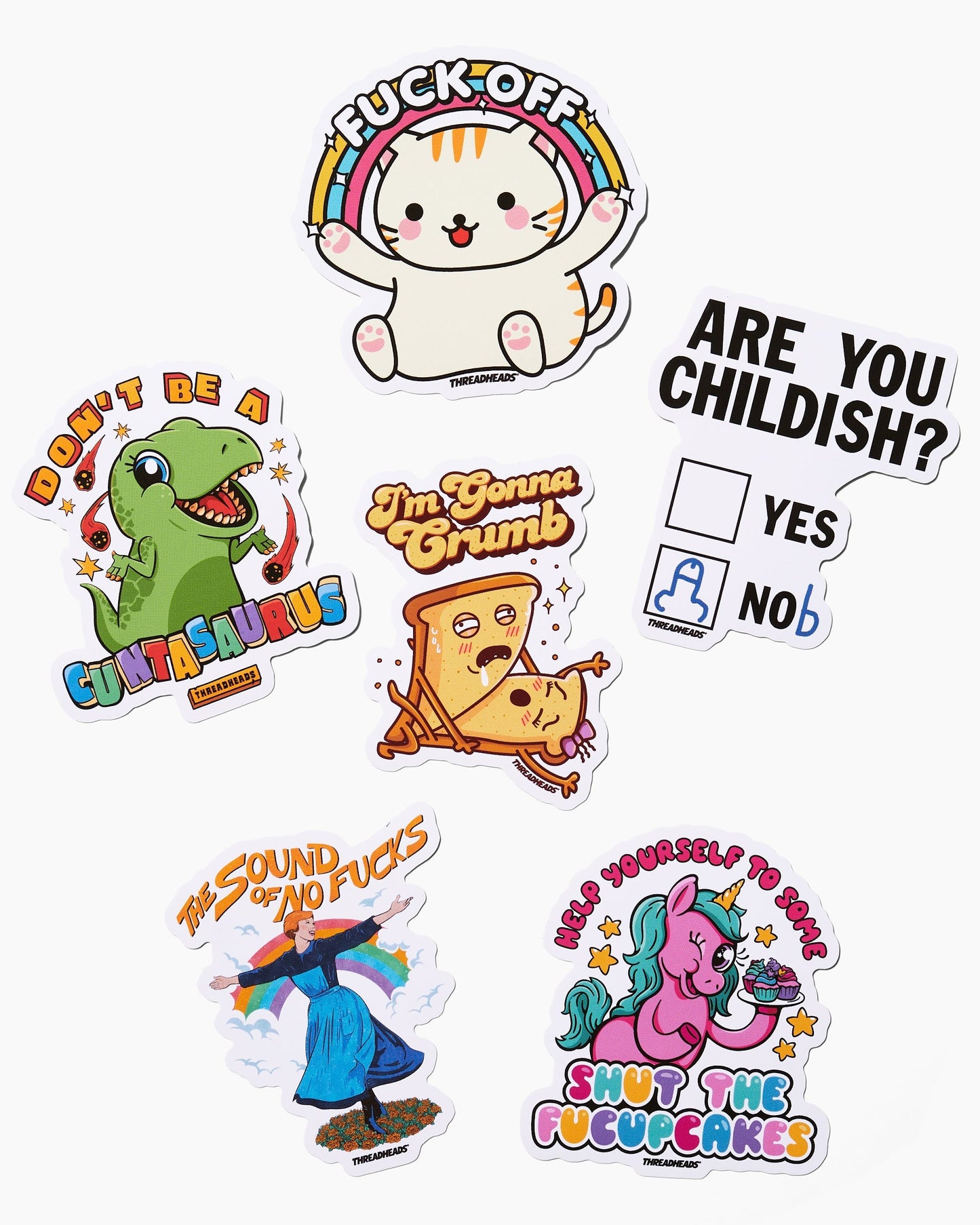 The Rude Sticker Pack Unisex T-shirt, Sweatshirt, Hoodie, Long Sleeve Tee - T-Shirt, Sweatshirt, Hoodie