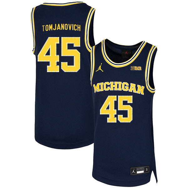 Rudy Tomjanovich 45 Navy College Football Jersey football jersey product view 1