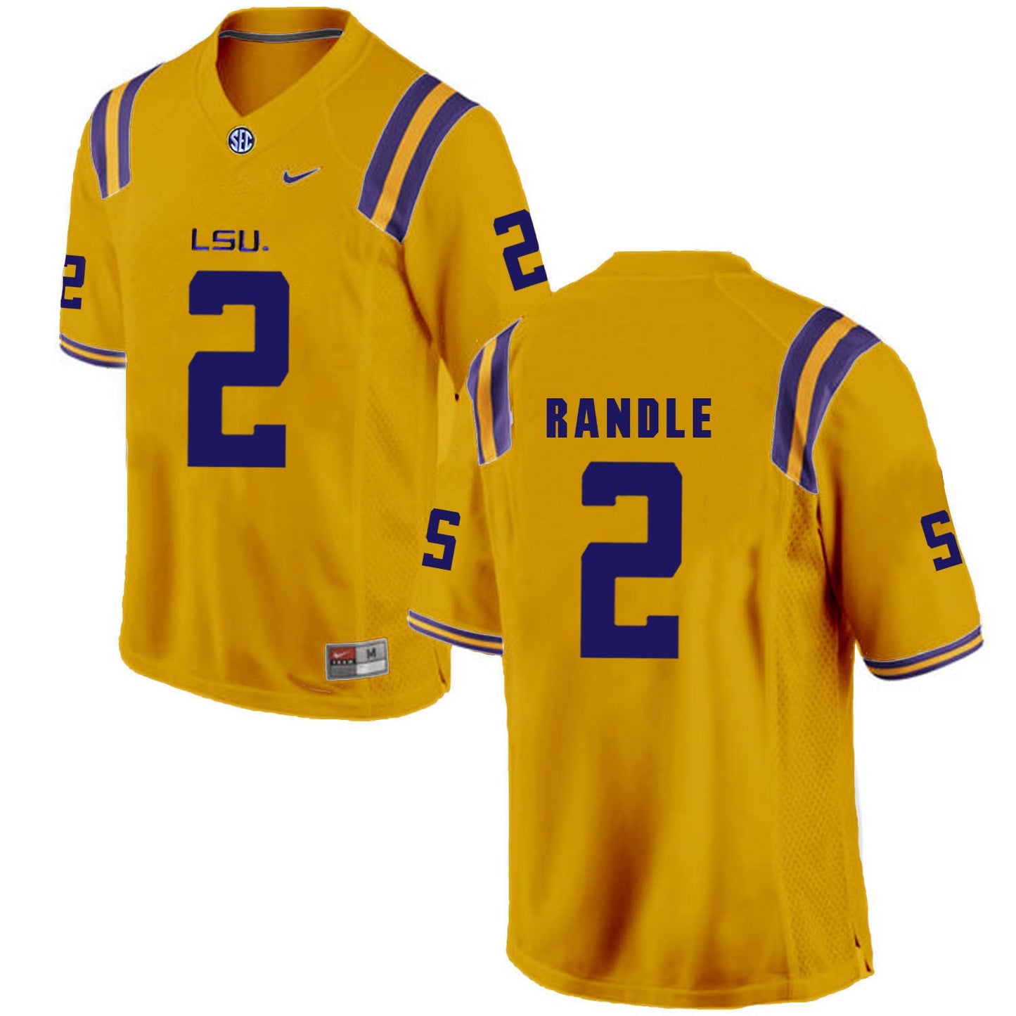 Rueben Randle 2 Gold College Football Jersey football jersey product view 1