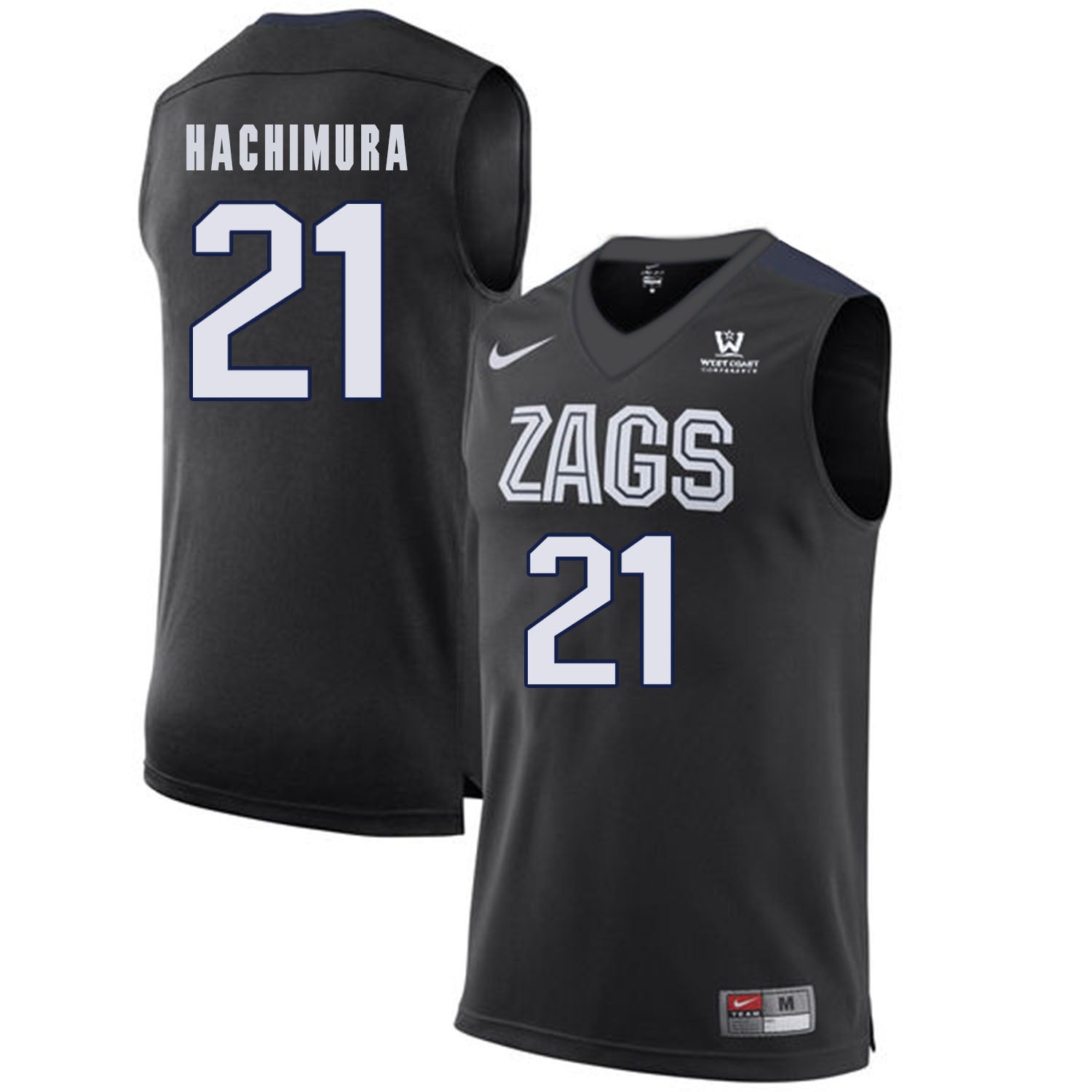 Rui Hachimura 21 Black College Football Jersey football jersey product view 1