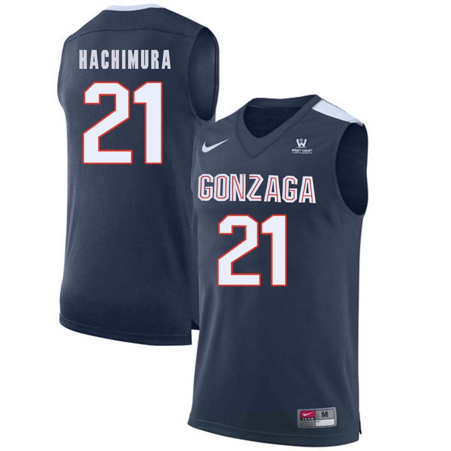 Rui Hachimura 21 Navy College Football Jersey football jersey product view 1