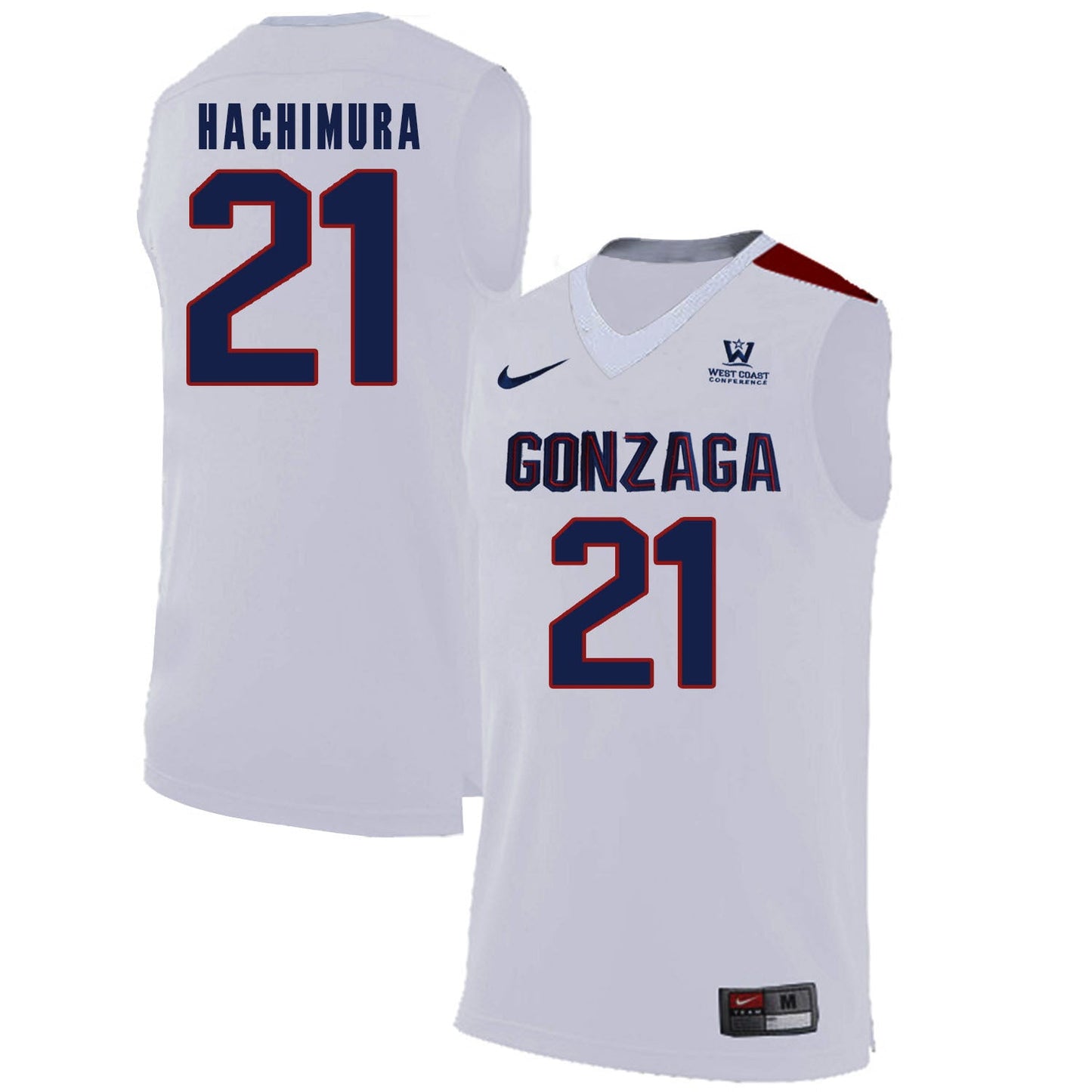 Rui Hachimura 21 White College Football Jersey football jersey product view 1