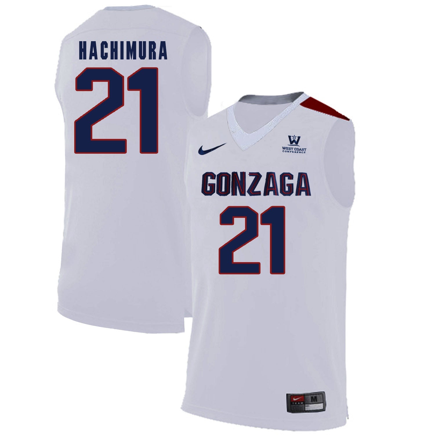 Rui Hachimura 21 White College Football Jersey football jersey product view 1