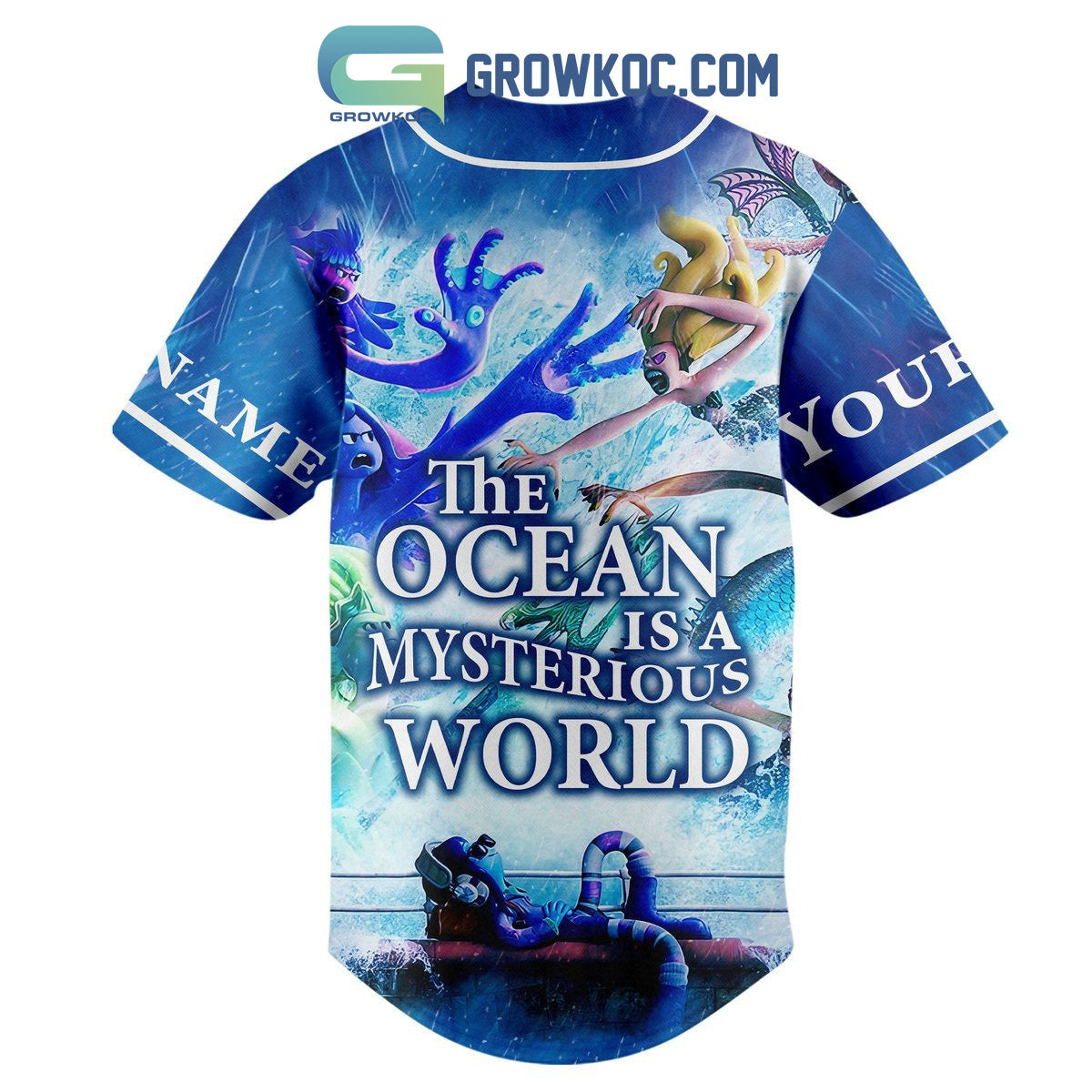 Ruly Gilman Teenage Kraken The Ocean Is A Mysterious World Personalized Baseball Jersey baseball jersey product view 3