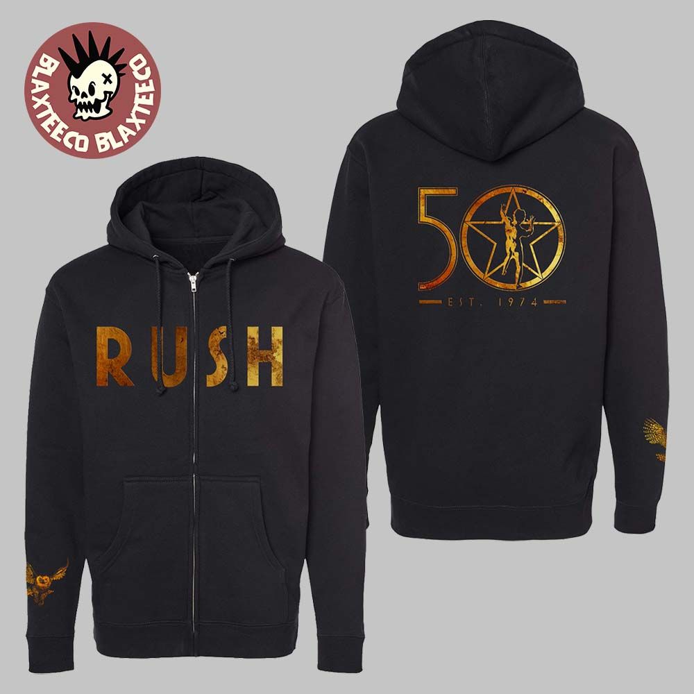 Rush 50th Anniversary Merch R50 Zip Hoodie Unisex T-shirt, Sweatshirt, Hoodie, Long Sleeve Tee - T-Shirt, Sweatshirt, Hoodie