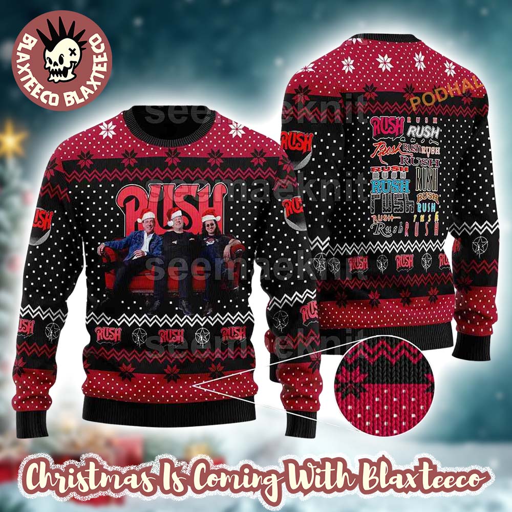 Rush Band All Logo Memories Xmas For Family And Friends Ugly Christmas Sweater Unisex T-shirt, Sweatshirt, Hoodie, Long Sleeve Tee - T-Shirt, Sweatshirt, Hoodie