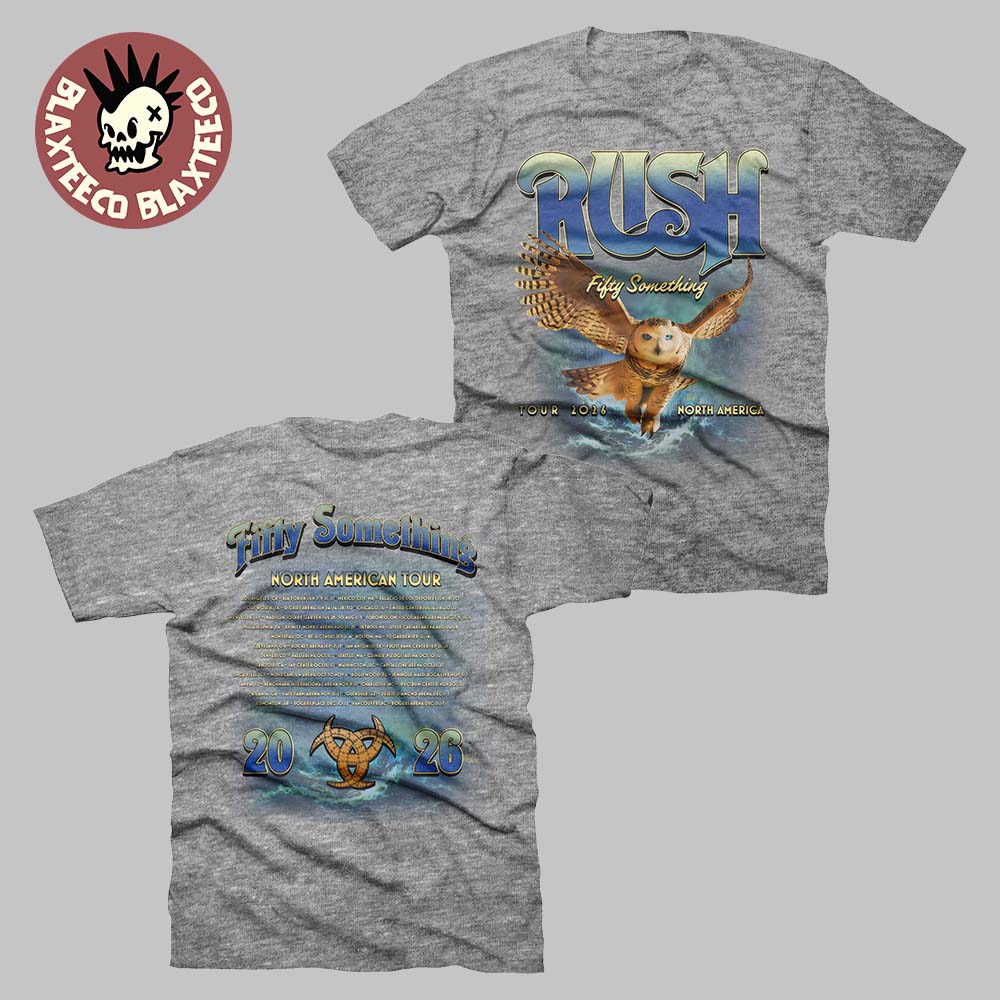 Rush Fifty Something Tour 2026 Merch Grey Owl Fifty Tour Two Sided T-Shirt Unisex T-shirt, Sweatshirt, Hoodie, Long Sleeve Tee - T-Shirt, Sweatshirt, Hoodie