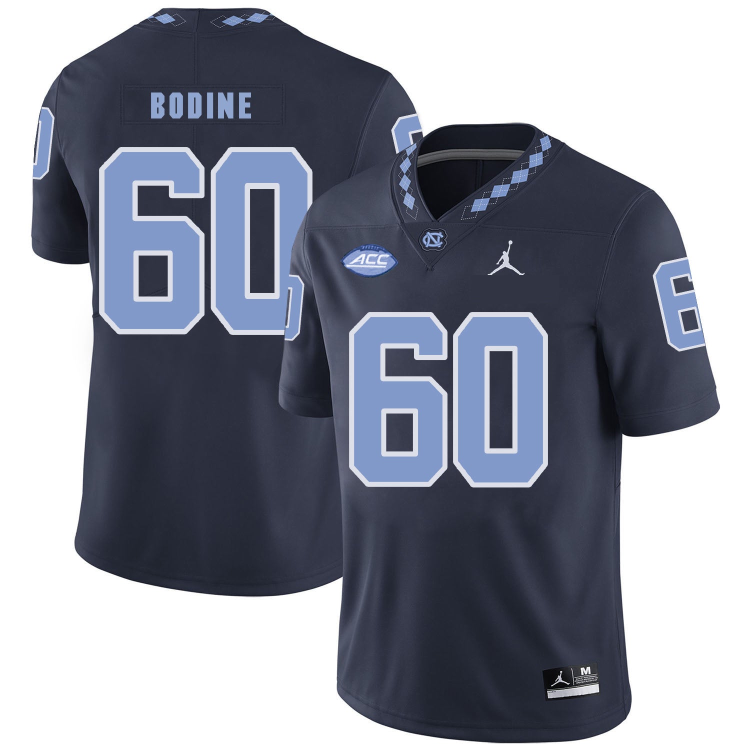 Russell Bodine 60 Black College Football Jersey football jersey product view 1