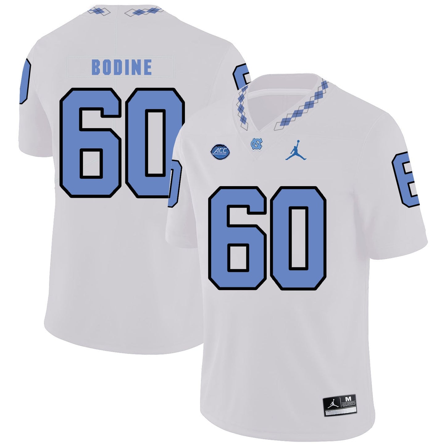 Russell Bodine 60 White College Football Jersey football jersey product view 1