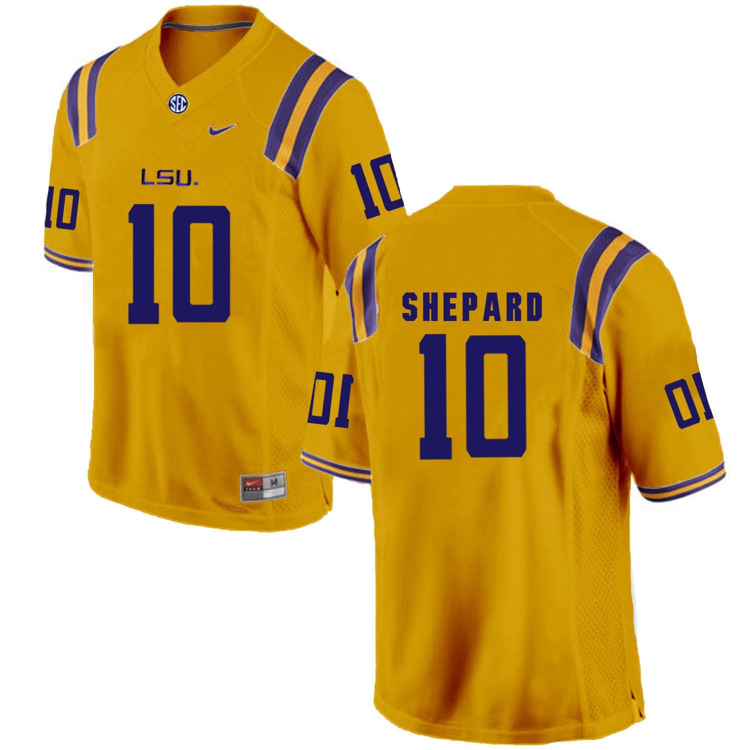 Russell Shepard 10 Gold College Football Jersey football jersey product view 1