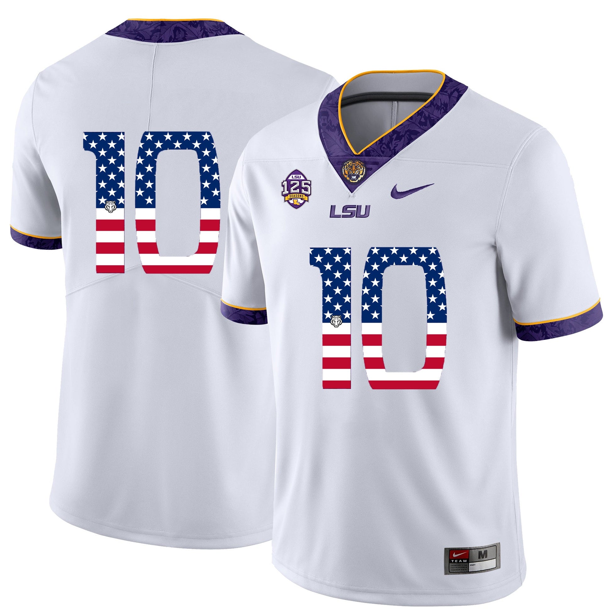 Russell Shepard 10 Pattern White .1jpg College Football Jersey football jersey product view 1