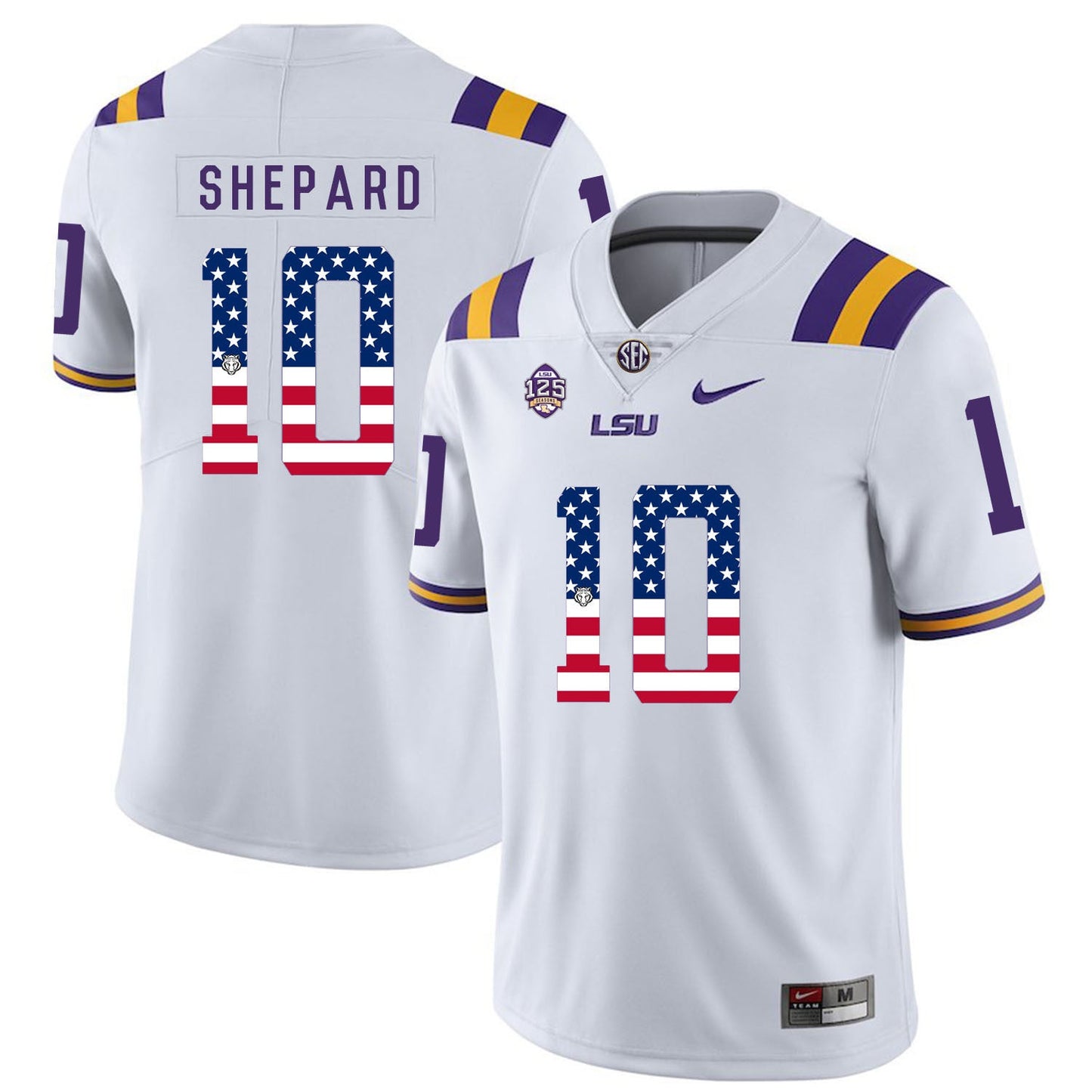 Russell Shepard 10 White College Football Jersey football jersey product view 1