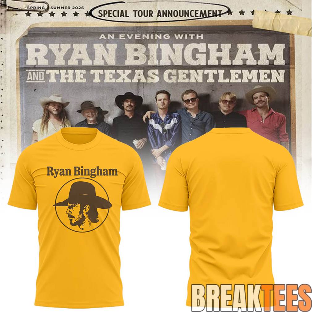 Ryan Bingham Still Gettin Away With It Tour 2026 Yellow Tee Unisex T-shirt, Sweatshirt, Hoodie, Long Sleeve Tee - T-Shirt, Sweatshirt, Hoodie