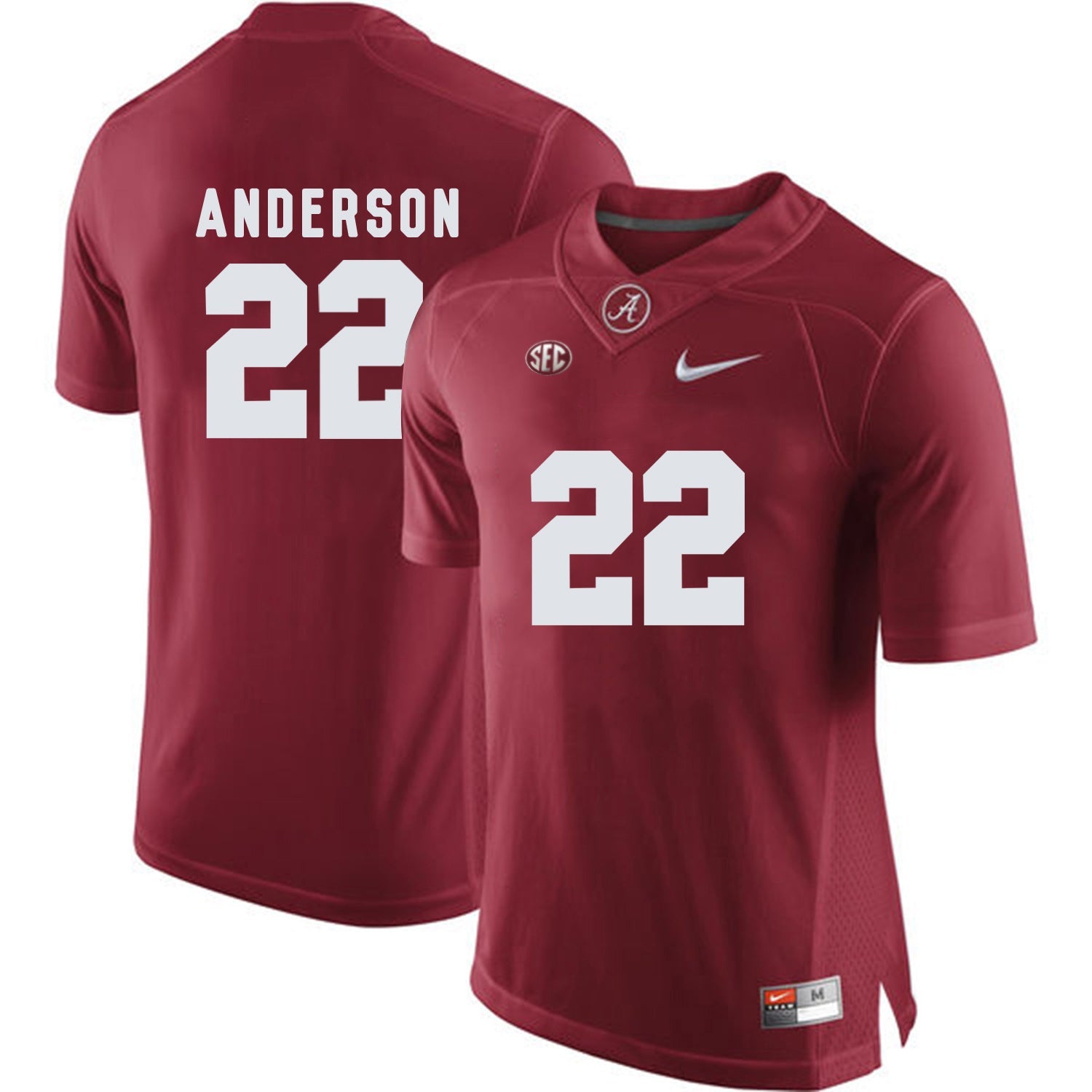 Ryan Anderson 22 Crimson College Football Jersey football jersey product view 1