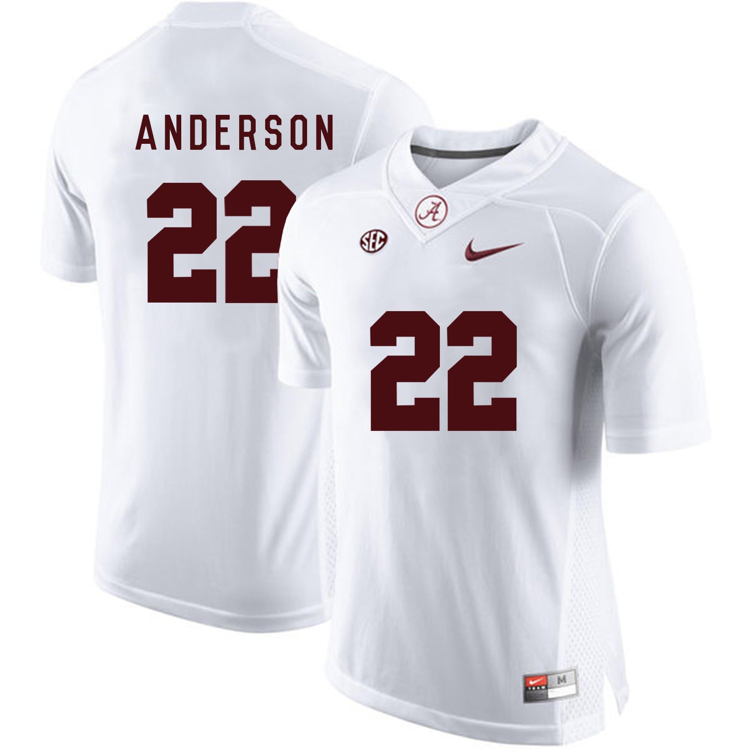Ryan Anderson 22 White College Football Jersey football jersey product view 1