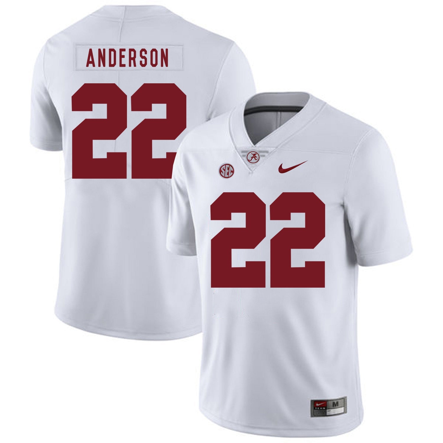 Ryan Anderson 22 White .2jpg College Football Jersey football jersey product view 1