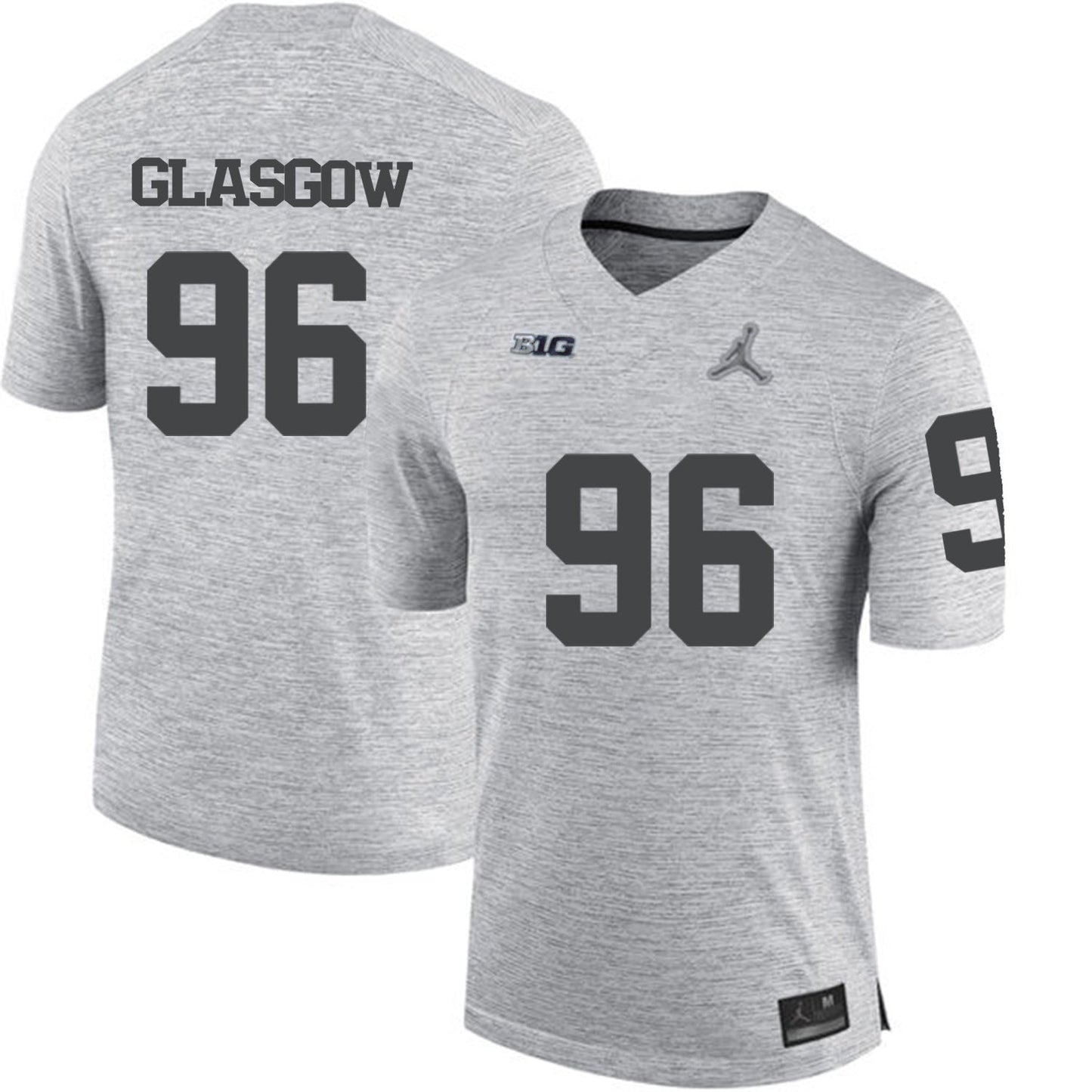 Ryan Glasgow 96 Gray College Football Jersey football jersey product view 1