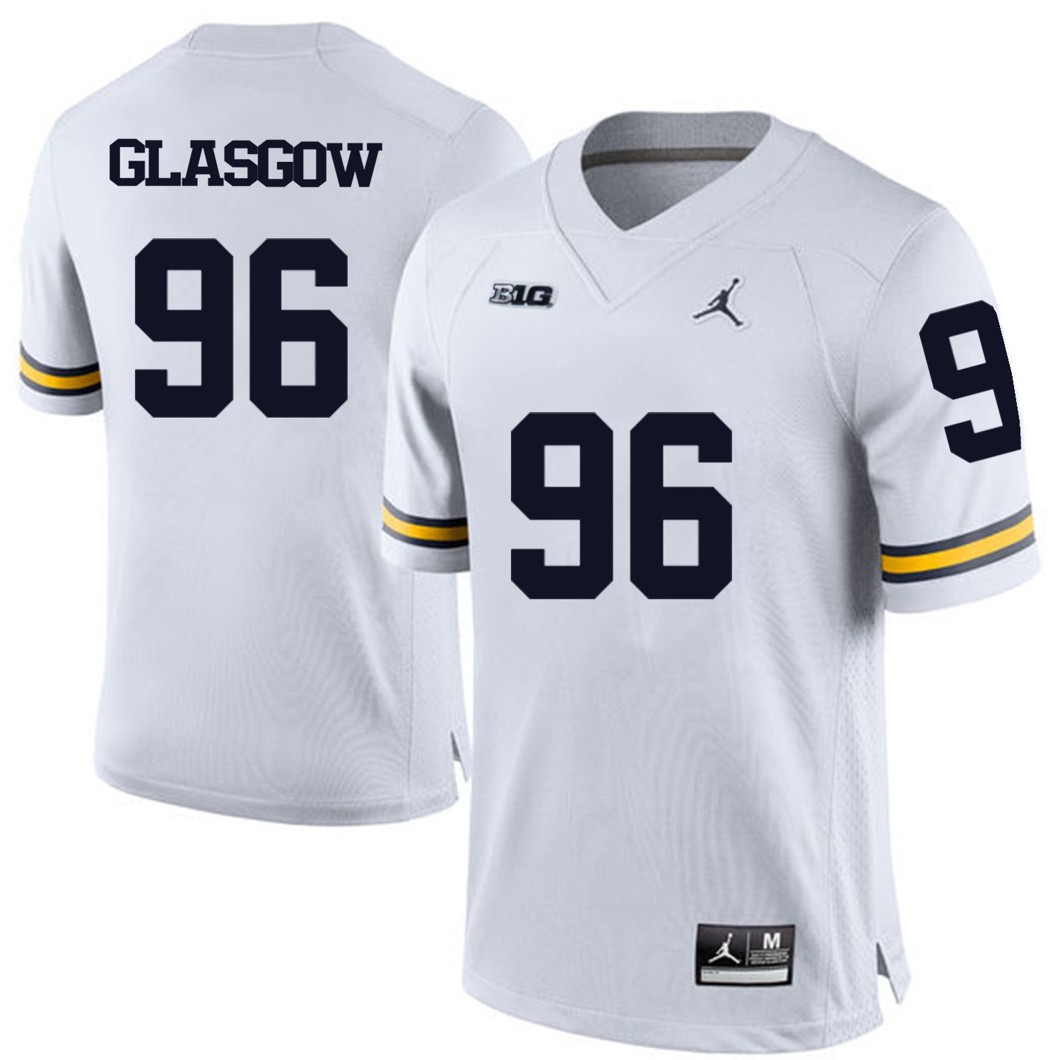 Ryan Glasgow 96 White Style 2 College Football Jersey football jersey product view 1