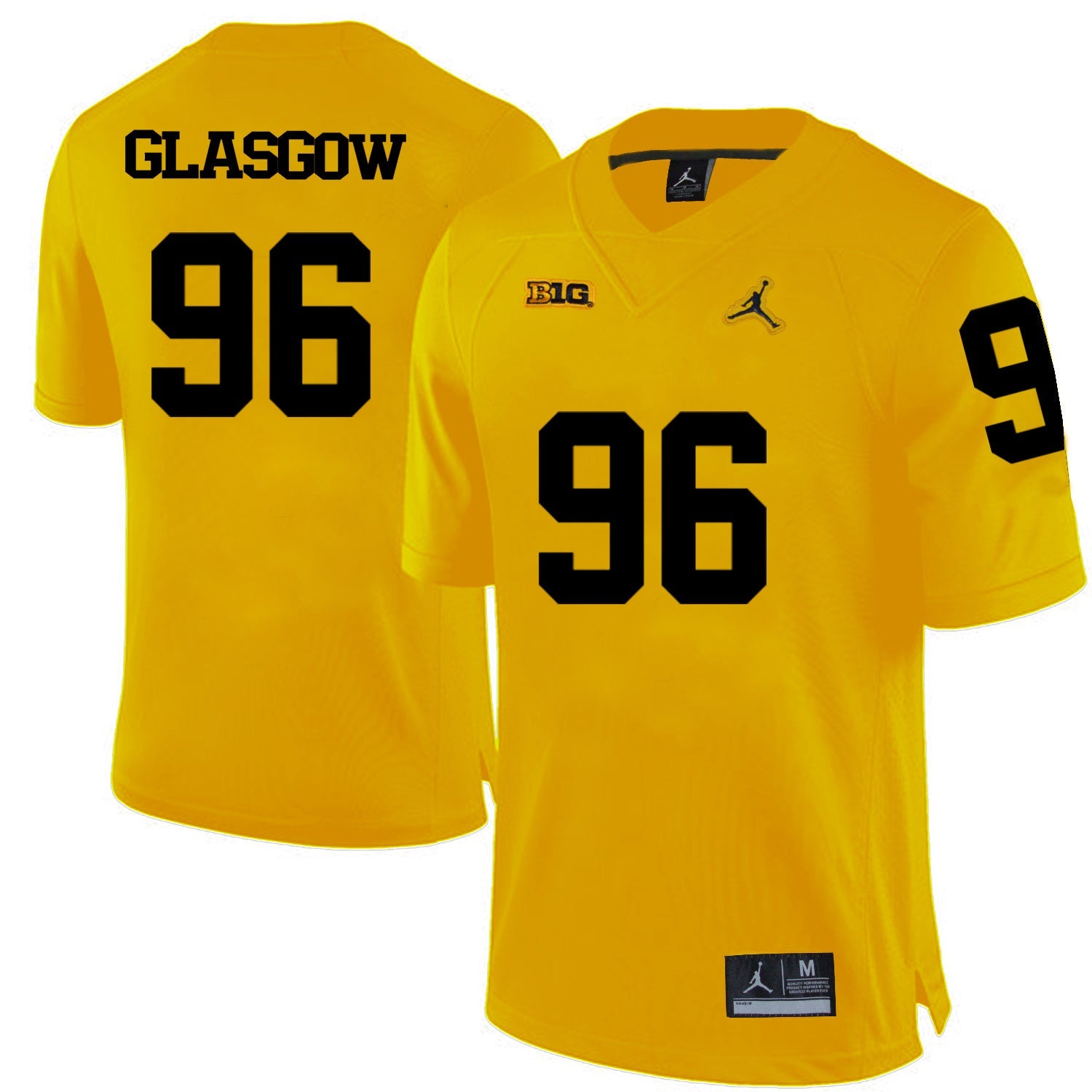 Ryan Glasgow 96 Yellow Style 2 College Football Jersey football jersey product view 1