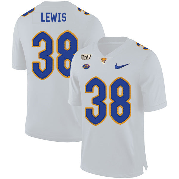 Ryan Lewis 38 White College Football Jersey football jersey product view 1
