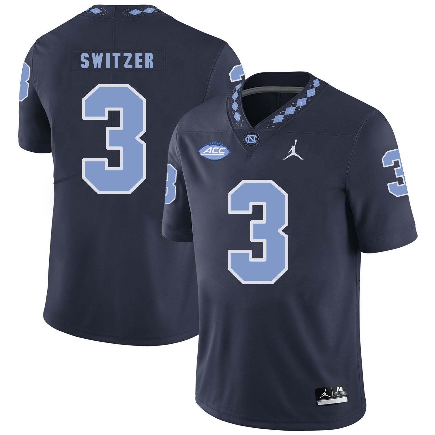 Ryan Switzer 3 Black College Football Jersey football jersey product view 1