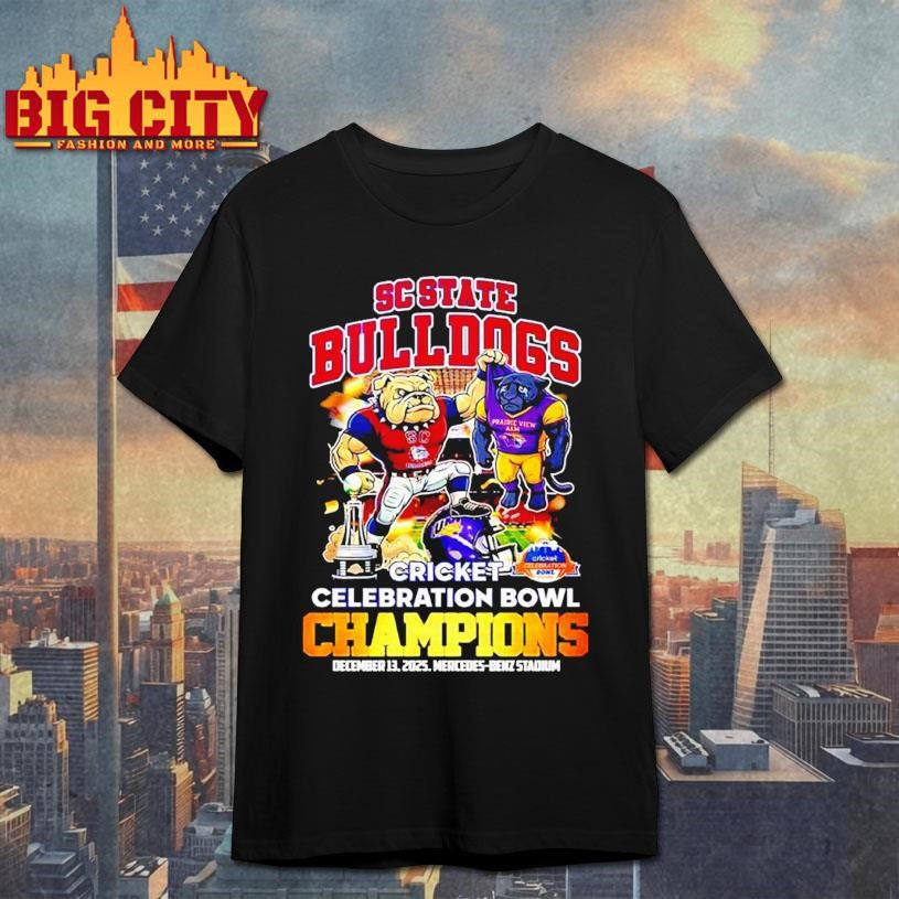 SC State Bulldogs 2025 Cricket Celebration Bowl Champions mascot Shirt Unisex T-shirt, Sweatshirt, Hoodie, Long Sleeve Tee - T-Shirt, Sweatshirt, Hoodie