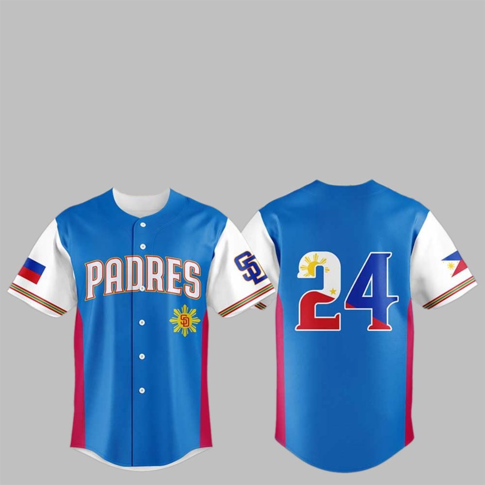 SD Padres Celebrating Filipino Heritage Night Jersey 2025 baseball jersey product view 1